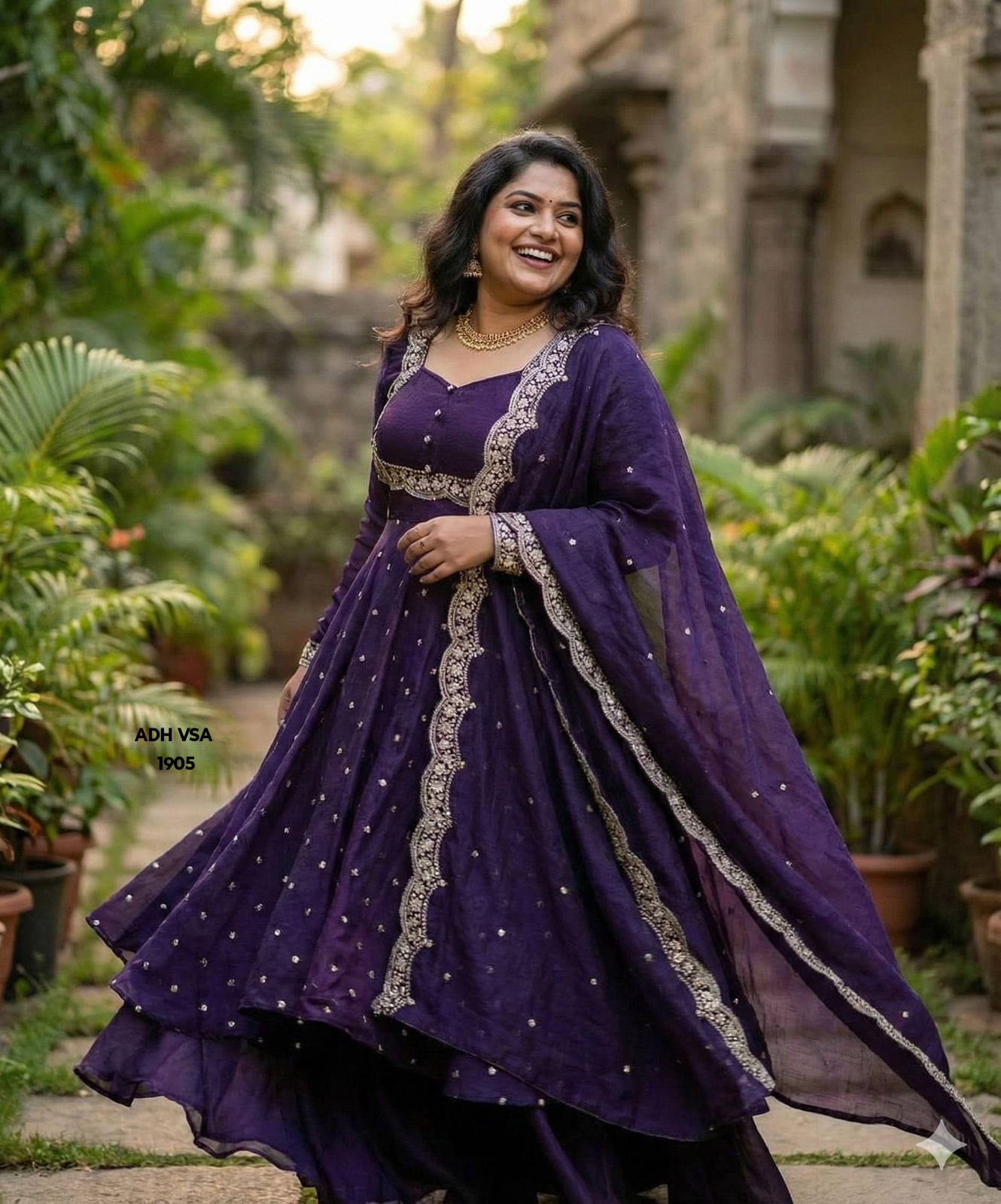 Black Georgette Heavy Embroidery Work Anarkali Gown Set